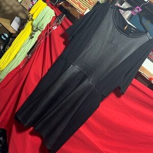 #171 size 1 Torrid NWT Faux Leather Dress w/ button keyhole in back & pockets